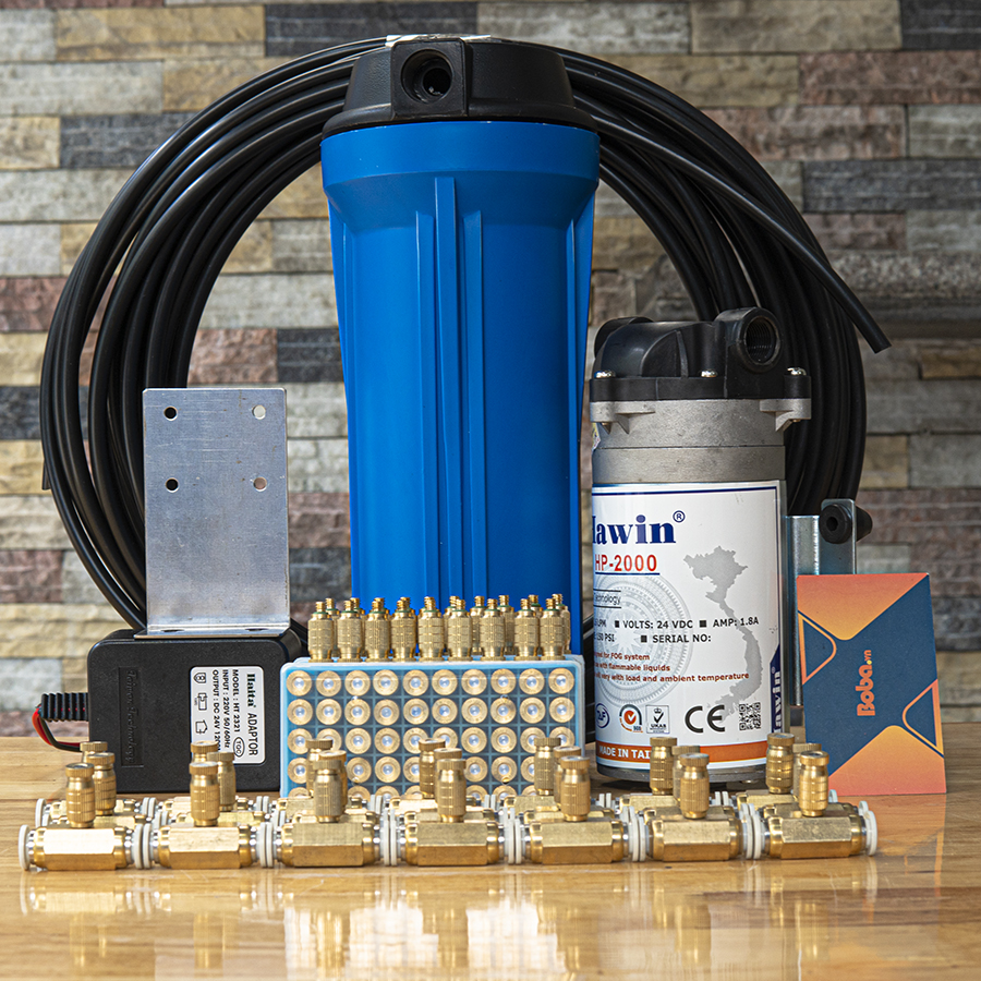 Hệ thống phun sương làm mát Hawin-2000 trọn bộ 45 béc có 50M dây