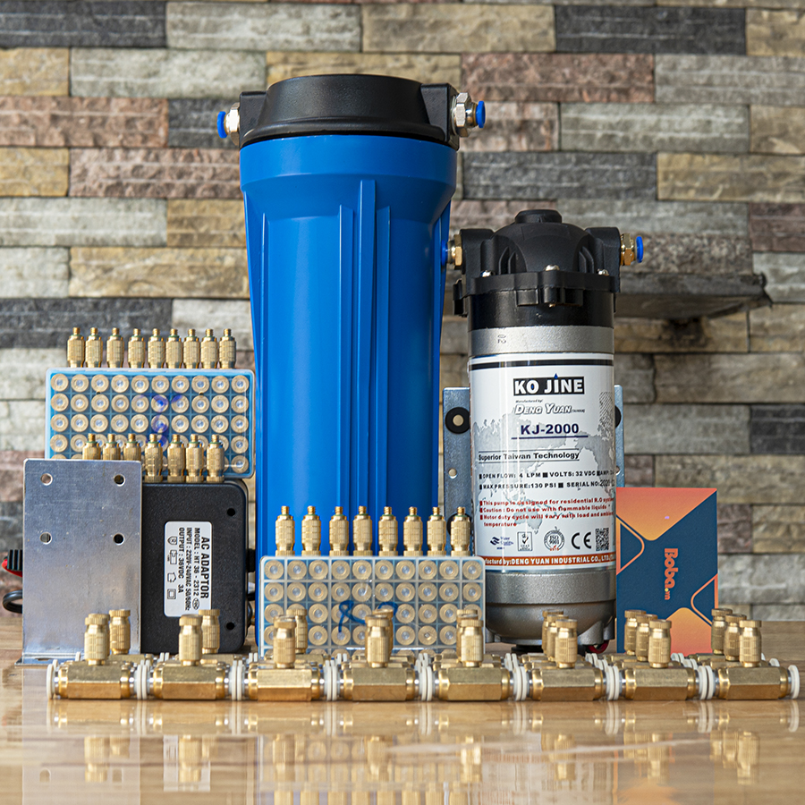 Bô phun sương KO JINE KJ-2000 60 béc làm mát mái tôn quán cafe quán ăn hiệu quả