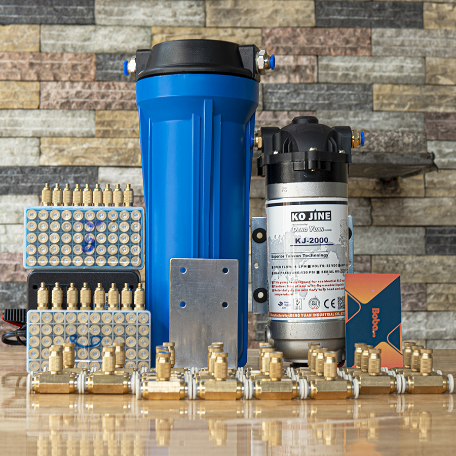 Bô phun sương KO JINE KJ-2000 60 béc làm mát mái tôn quán cafe quán ăn hiệu quả