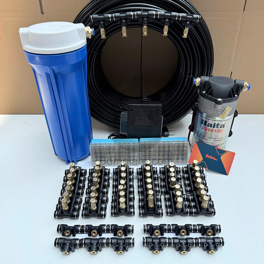 Bộ phun sương 30 béc mịn cho quán cafe sân vườn