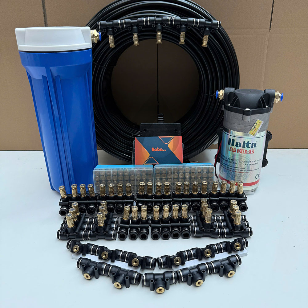 Bộ phun sương 30 béc mịn cho quán cafe sân vườn