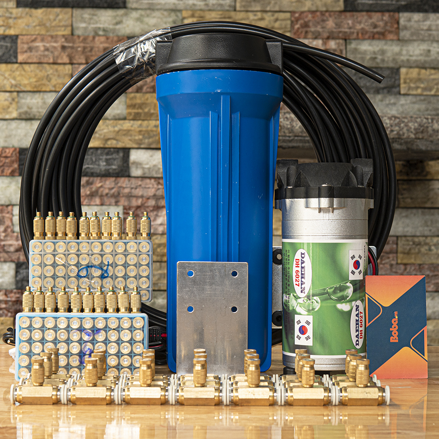 Bộ phun sương làm mát nhà mát quán cafe phun tưới lan Daehan DH-6027 trọn bộ 20 béc