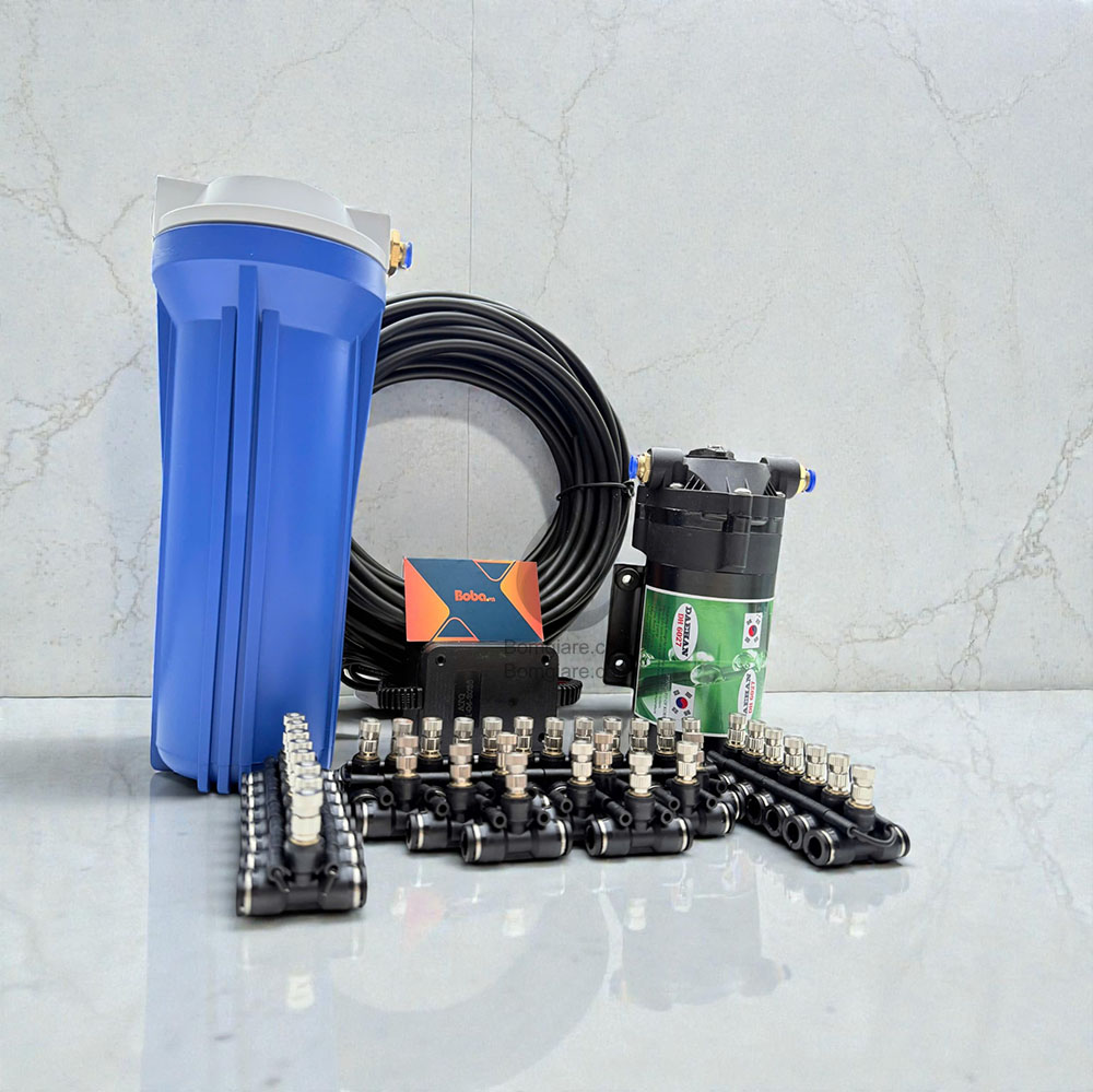 Bộ phun sương làm mát nhà mát quán cafe phun tưới lan Daehan DH-6027 trọn bộ 20 béc
