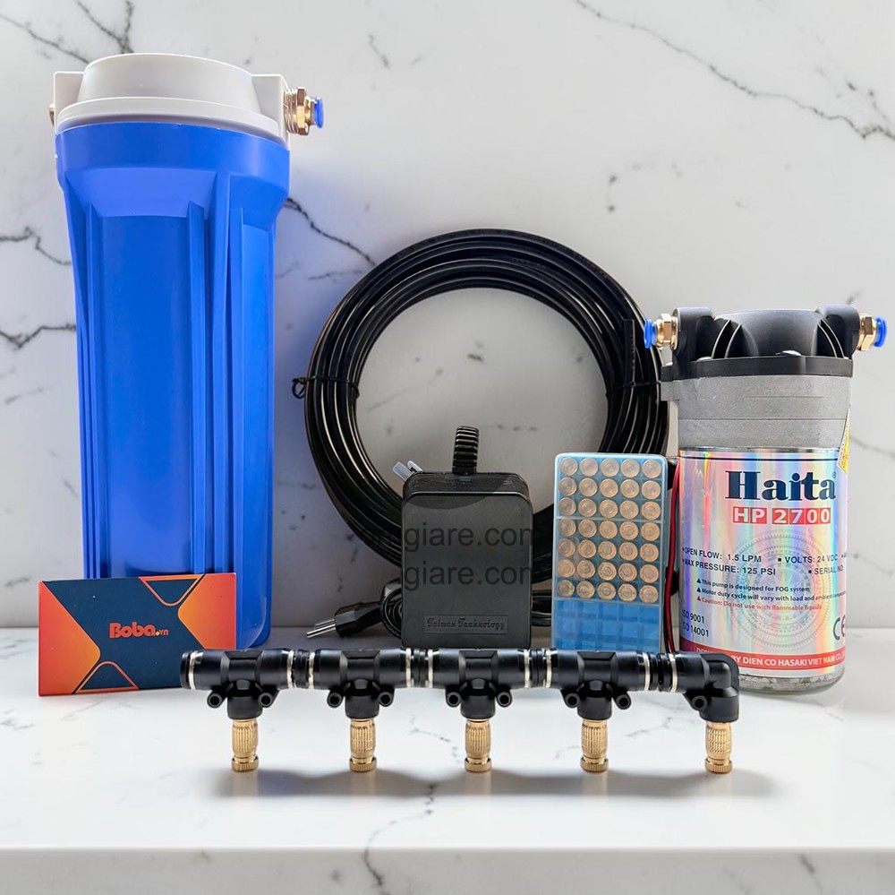 Lắp đặt dàn phun sương làm mát 5 béc