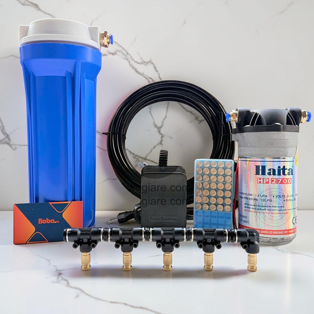 Lắp đặt dàn phun sương làm mát 5 béc