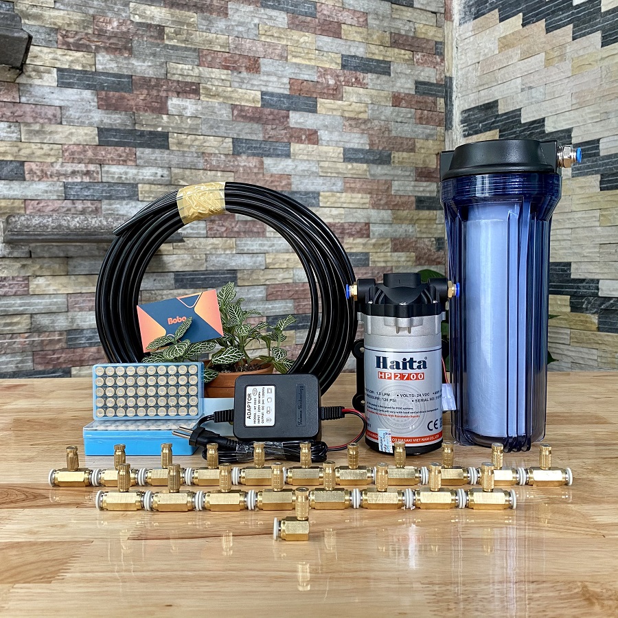 Trọn bộ phun sương 10 vòi phun mịn dùng cho quán cafe  quán ăn làm mát hiệu quả