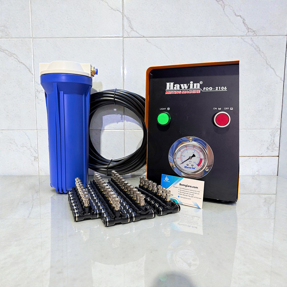 Bộ Phun Sương 50 Đầu Hawin FOG 2106 - Trọn Bộ Giá Tốt Làm Mát Nhanh