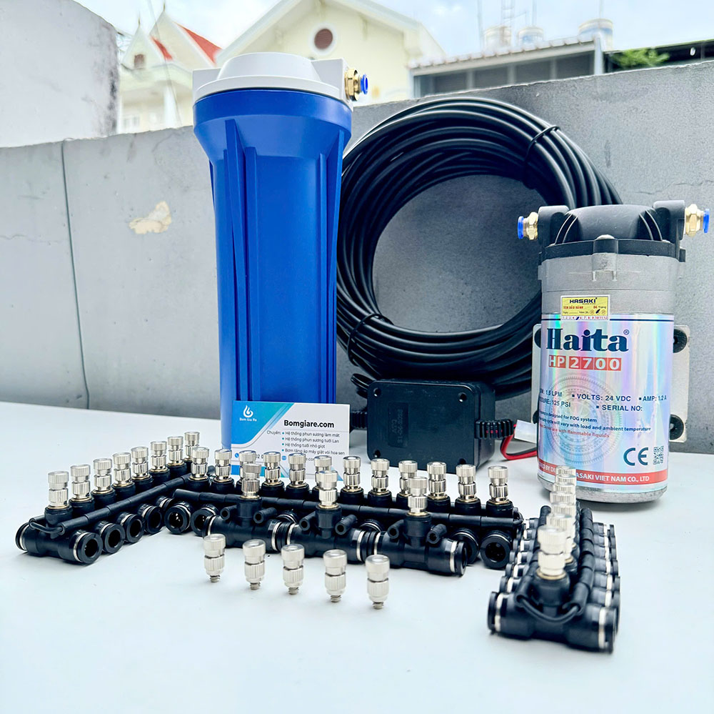 Hệ thống phun sương làm mát 15 béc phun mịn