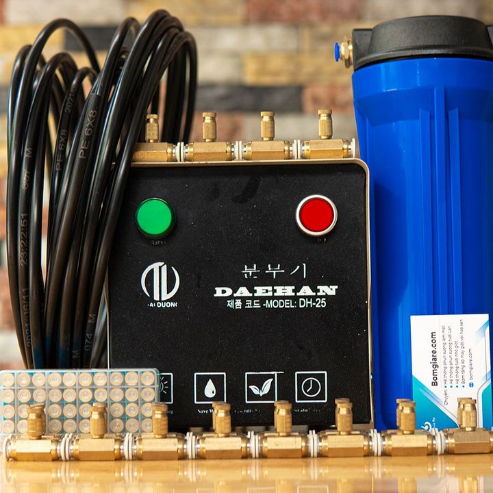 Bộ phun sương làm mát nhà mát quán cafe Daehan DH-25 trọn bộ 20 béc