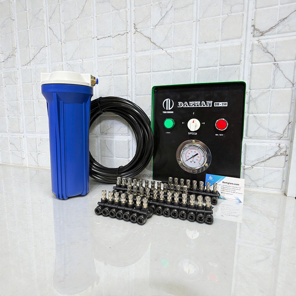 Trọn Bộ Phun Sương 150 Đầu Phun DH150 - Công Suất Lớn Làm Mát Diện Rộng