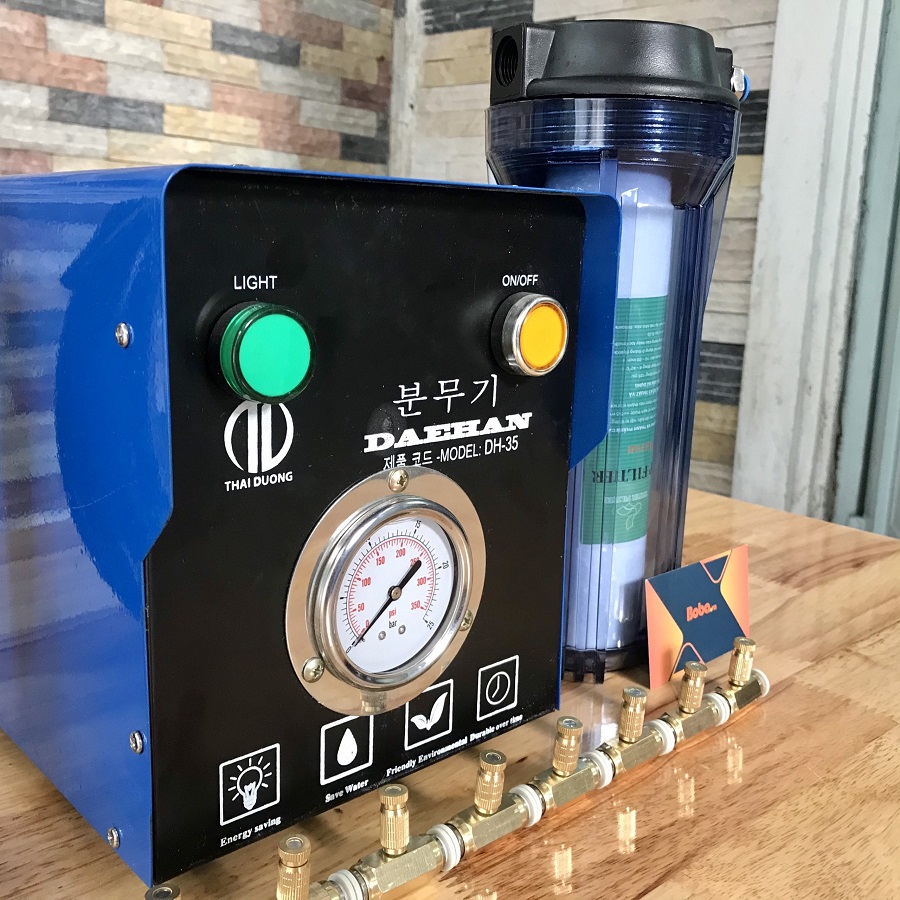 Bơm phun sương làm mát nhà quán cafe Daehan DH-35 trọn bộ 35 béc phun