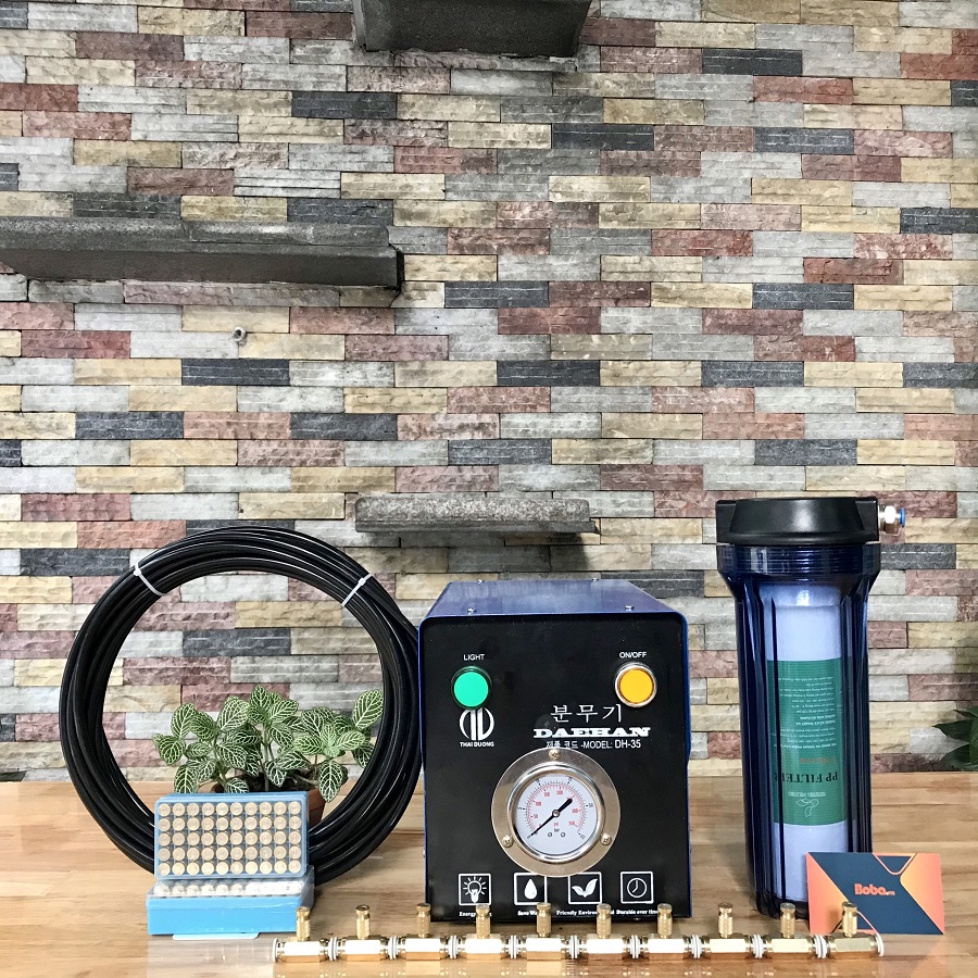 Bơm phun sương làm mát nhà quán cafe Daehan DH-35 trọn bộ 35 béc phun