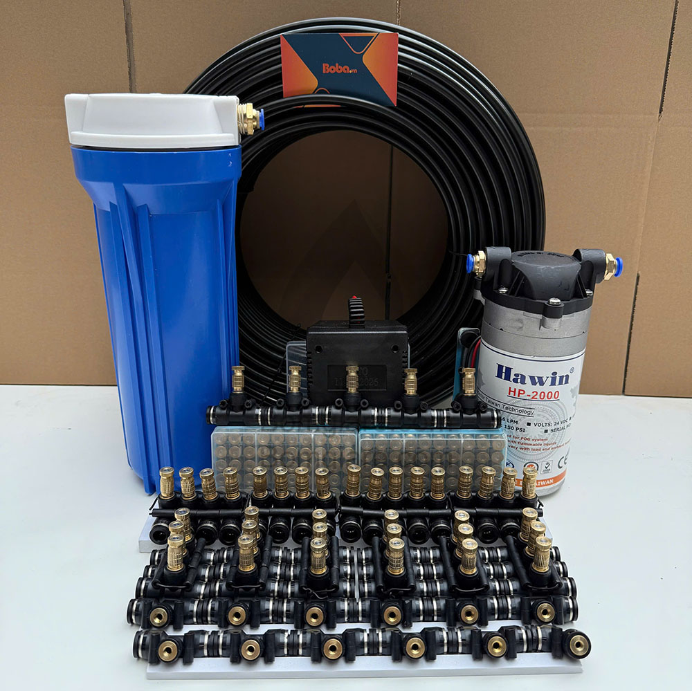 hệ thống phun sương làm mát nhà xưởng Combo bộ phun sương Hawin 2000 ( 30 béc )