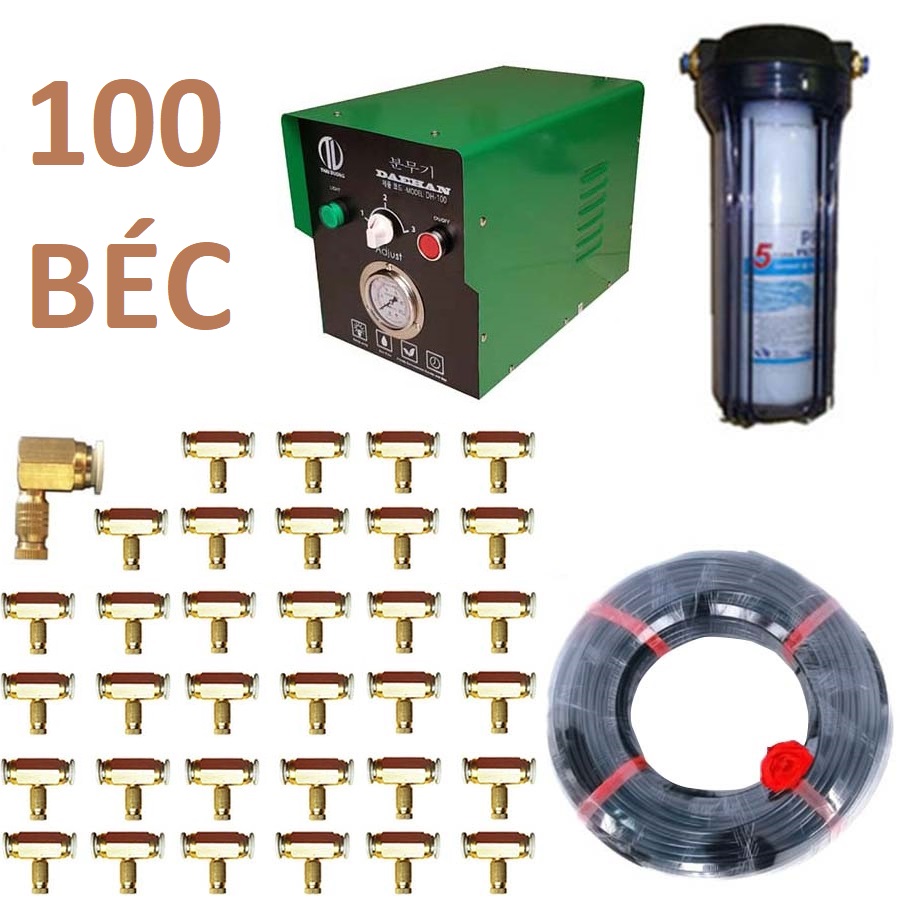 Bơm phun sương làm mát phun tưới Daehan DH150 Hàn Quốc công suất lớn trọn bộ 100 vòi phun