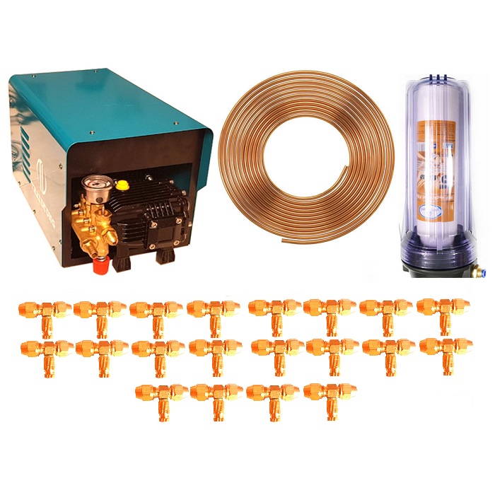 Combo hệ thống phun sương cao áp ống đồng 20 béc