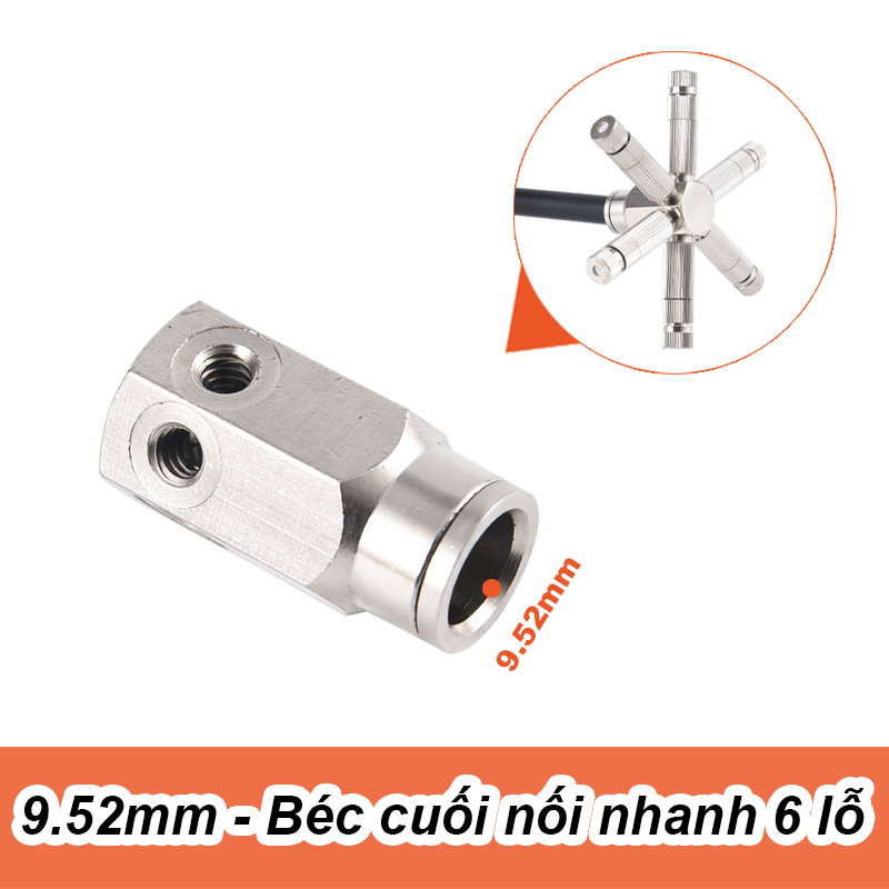 Đế cuối 6 hướng phun sương cao áp 9.52mm