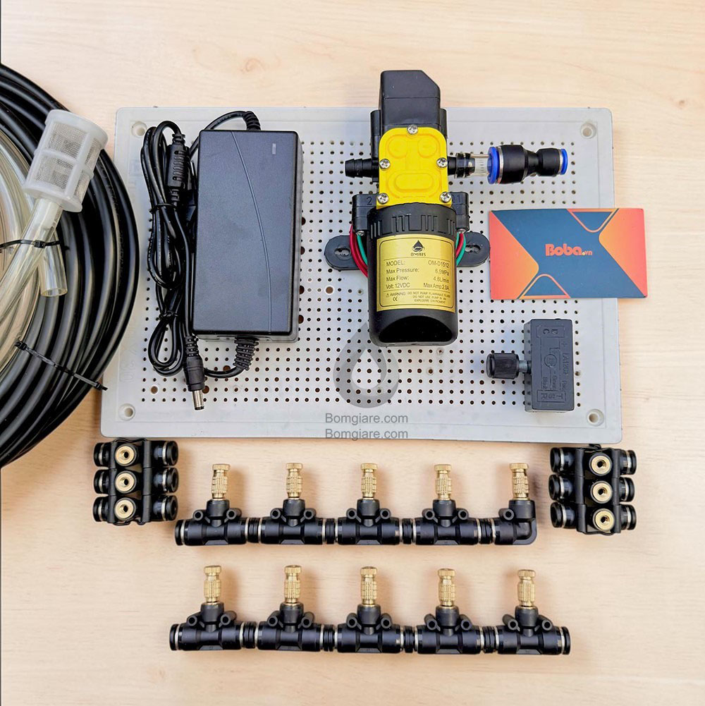 Bộ Phun Sương 15 Đầu Phun Bơm OM1521 - Giải Pháp Làm Mát tưới cây