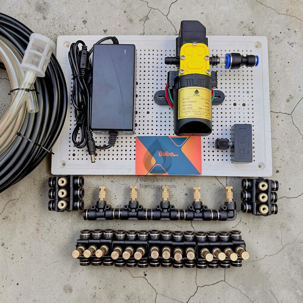 Bộ Phun Sương 5 Béc Phun Bơm OM1521 - Làm Mát Nhanh Tiết Kiệm