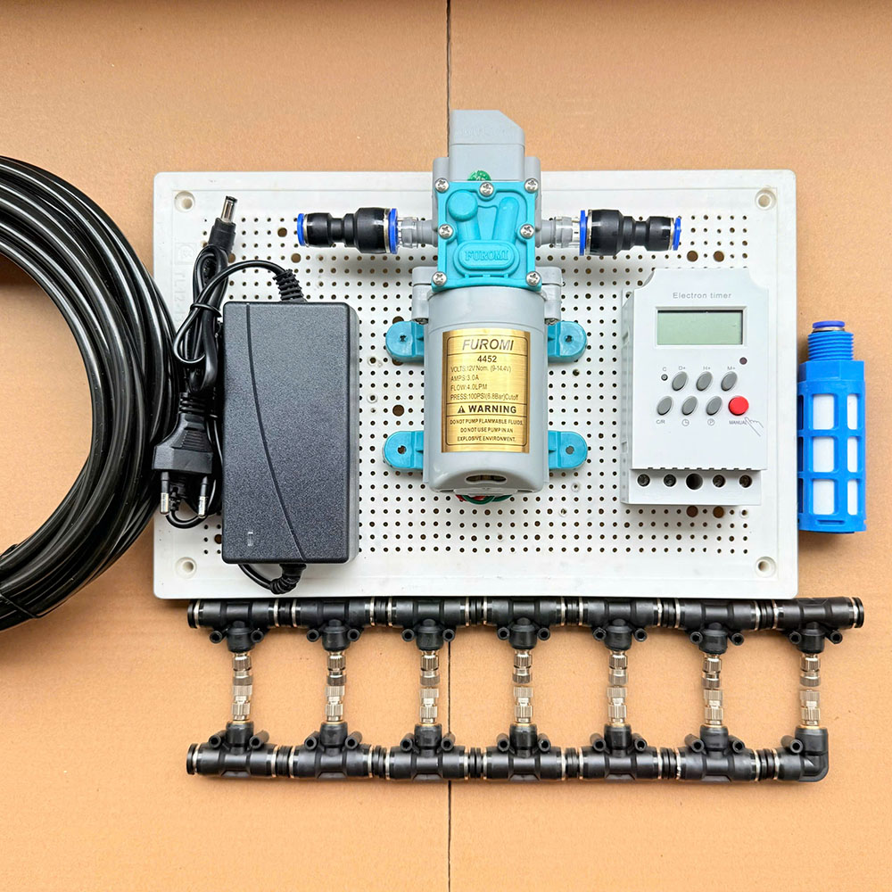 Bộ Phun Sương Tự Động 20 Đầu Phun OM1521 Có Timer Hẹn Giờ – Làm Mát Tưới Cây Hiệu Quả