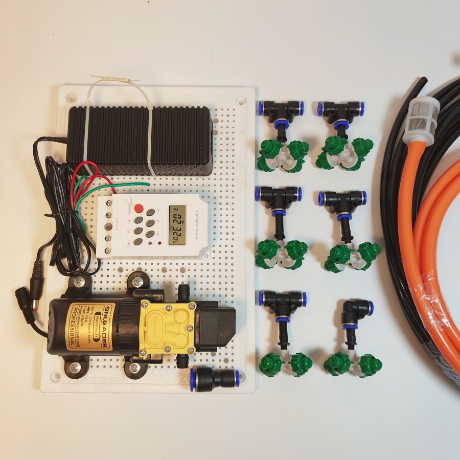 Bộ phun sương tưới lan 5 béc 4 hướng có hẹn giờ tự động