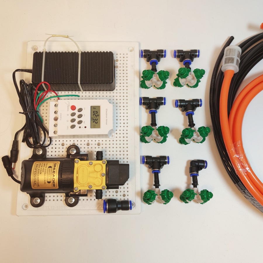 Bộ phun sương tưới lan 5 béc 4 hướng có hẹn giờ tự động