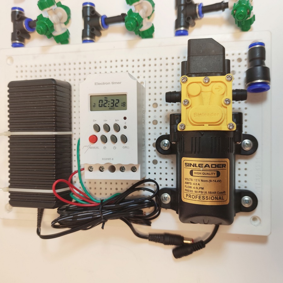 Bộ phun sương tưới lan 5 béc 4 hướng có hẹn giờ tự động