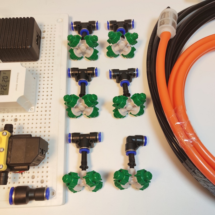 Bộ phun sương tưới lan 5 béc 4 hướng có hẹn giờ tự động