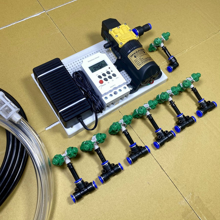 Tưới lan hẹn giờ tự động 7 béc 4 hướng kèm hẹn giờ