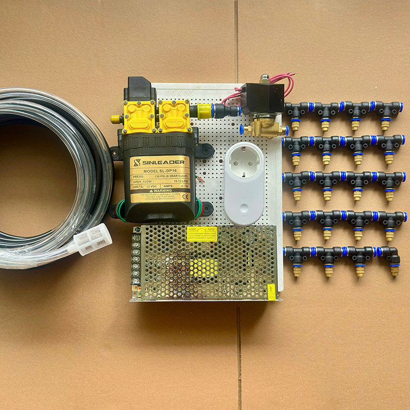 Bộ phun sương tưới vườn  lan 20 béc đồng 1 hướng điều khiển từ xa bằng ổ cắm wifi