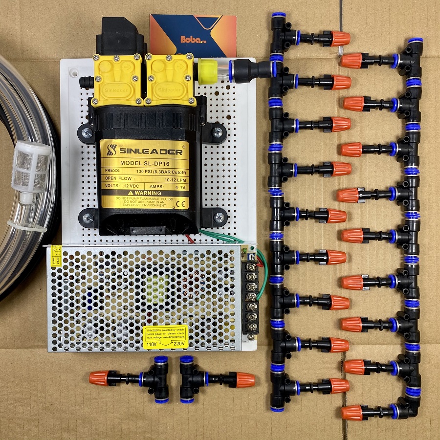 Bộ phun sương tưới vườn Lan 25 béc  1 hướng nhựa