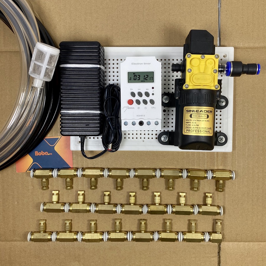 Combo phun sương tạo ẩm 35 béc đồng - có Timer hẹn giờ tự động tưới