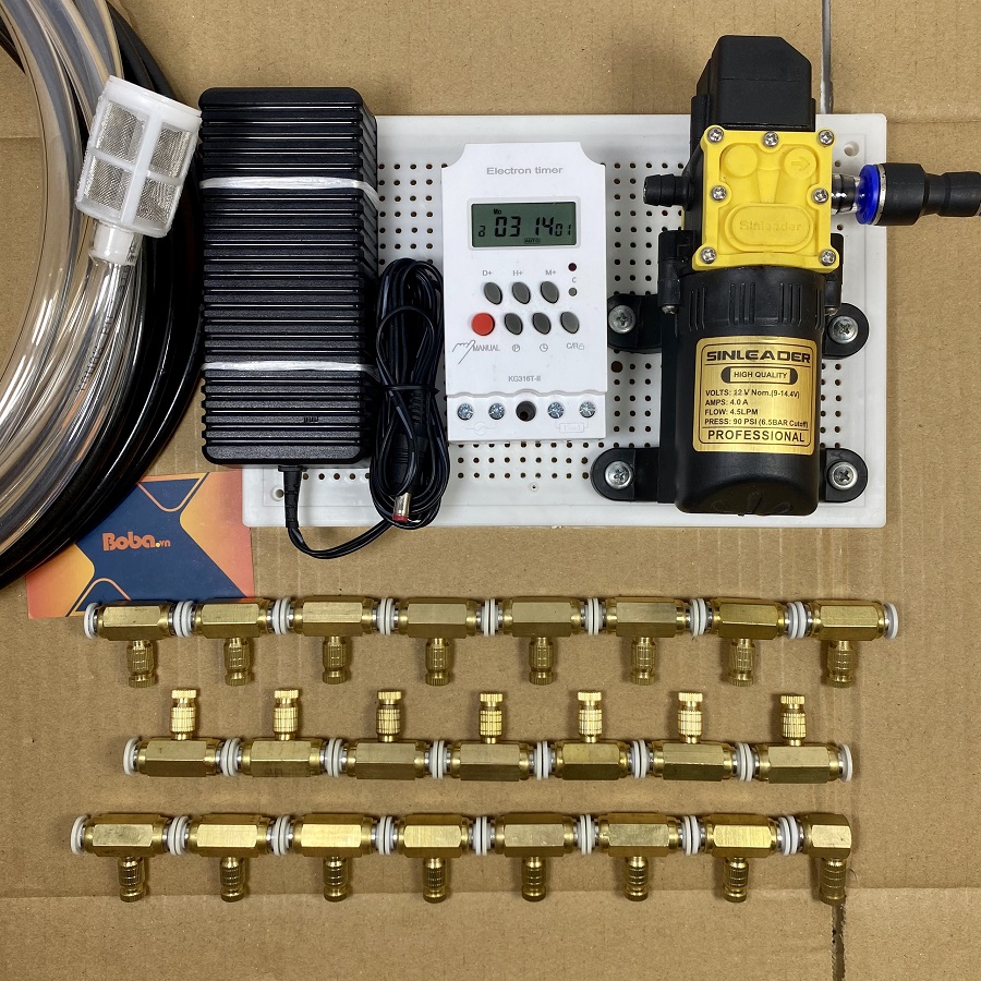 Combo phun sương tạo ẩm 35 béc đồng - có Timer hẹn giờ tự động tưới