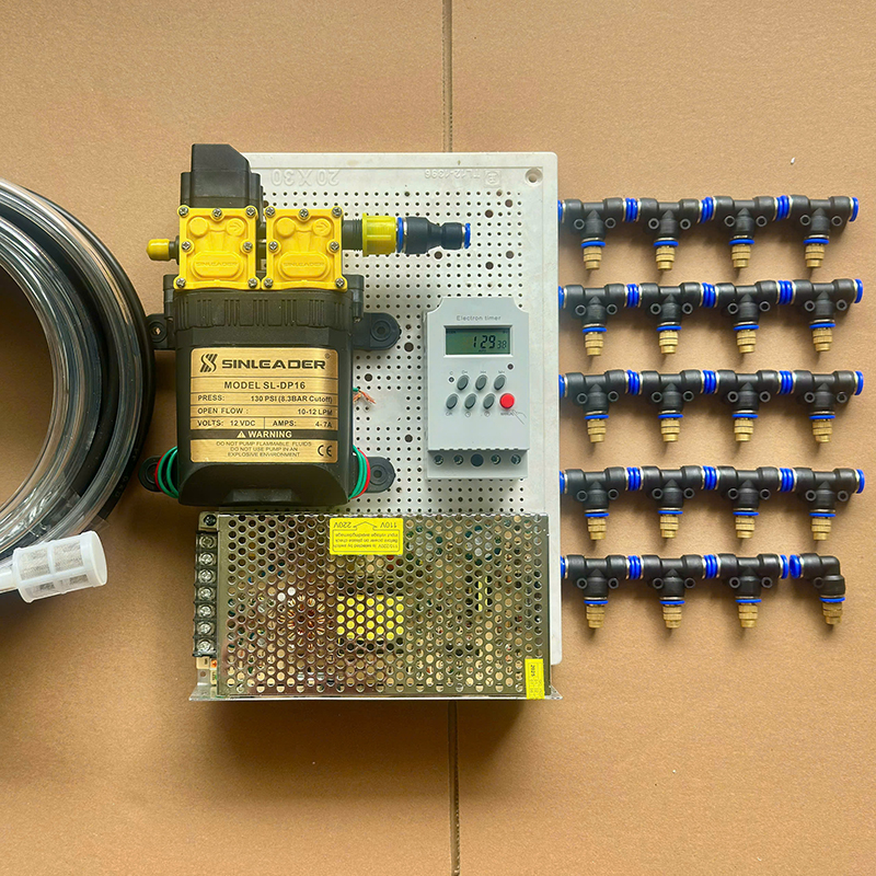 Combo phun sương tưới cây 20 béc 1 hướng đầu đồng hẹn giờ tưới