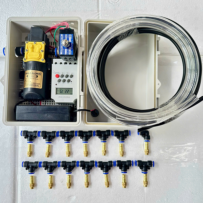 Combo phun sương tưới cây tự động 15 béc có tủ điện dùng timer ( tủ điên  van từ timer)