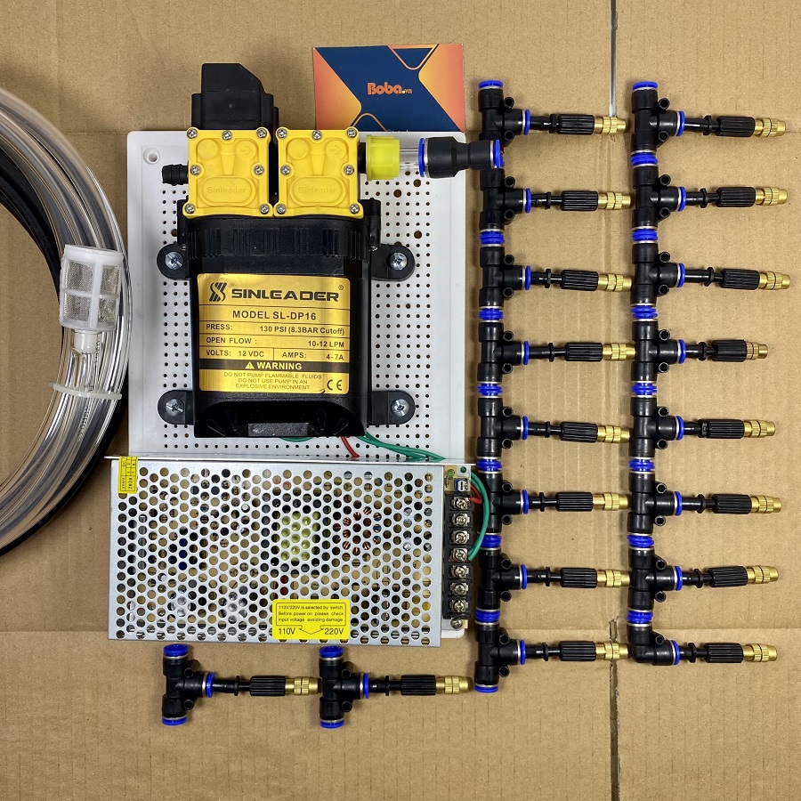 Combo phun tưới vườn lan 20 béc 1 hướng đầu phun bằng đồng