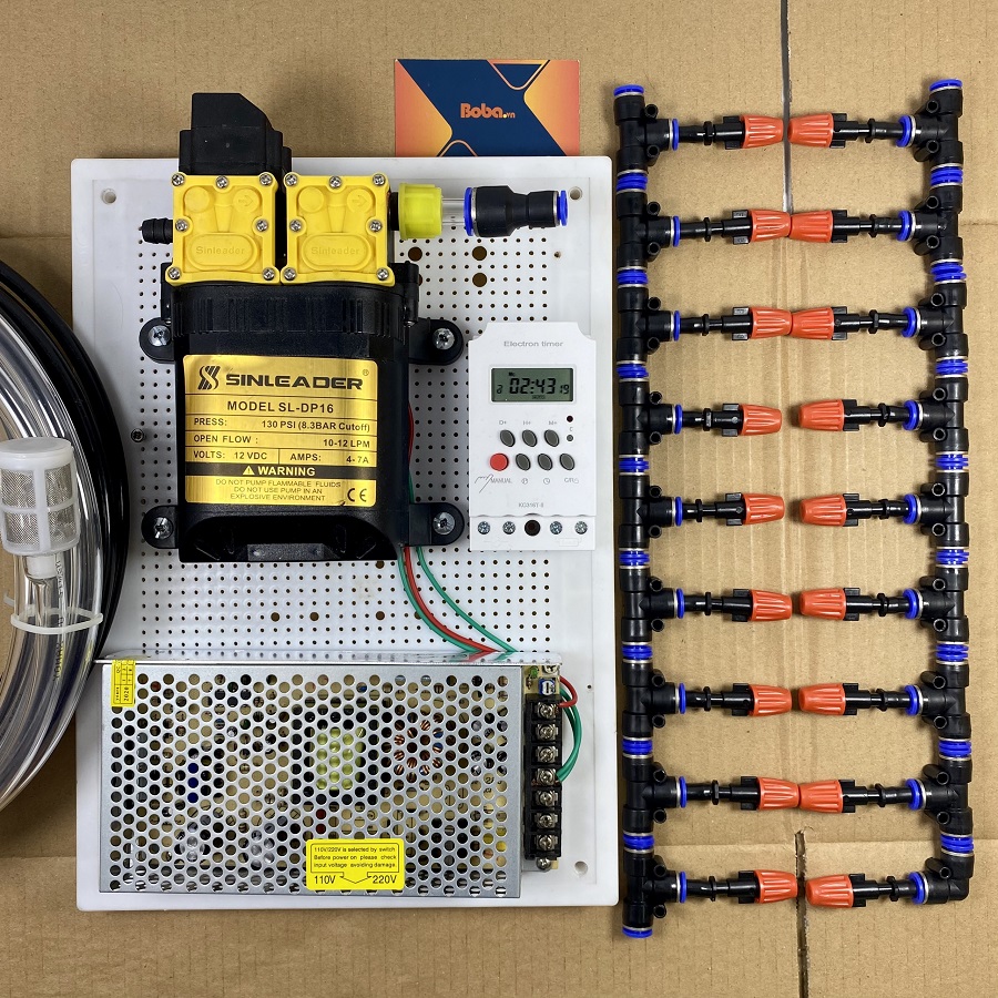 Combo tưới phun Lan 25 béc 1 hướng nhựa hẹn giờ tự động tưới