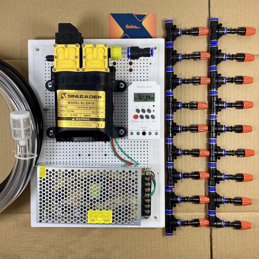 Combo tưới phun Lan 25 béc 1 hướng nhựa hẹn giờ tự động tưới