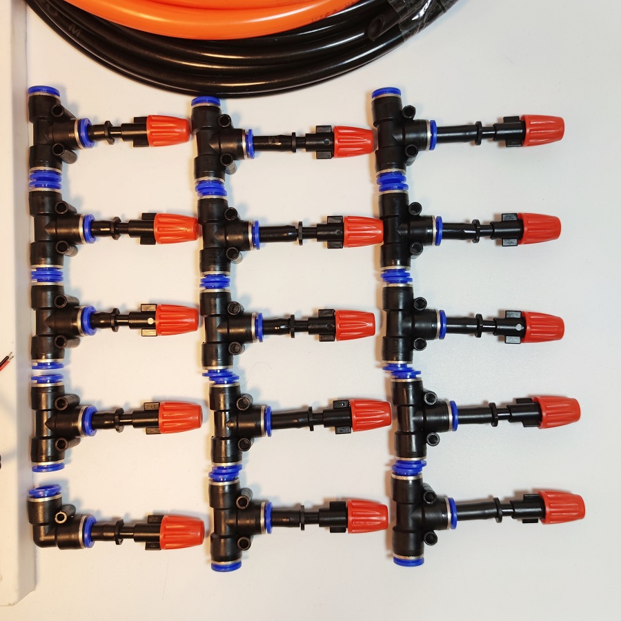 Hệ Thống Phun Sương 15 béc phun bằng nhựa có Timer tự động