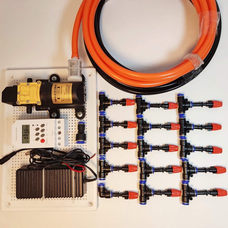 Hệ Thống Phun Sương 15 béc phun bằng nhựa có Timer tự động