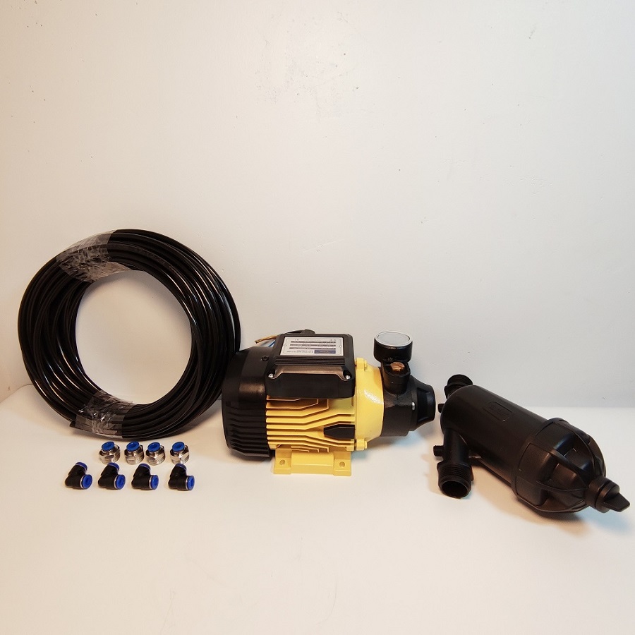 Hệ thống phun sương 30 béc 4 hướng đầu béc cam nhựa - Bơm Lion 0.5HP