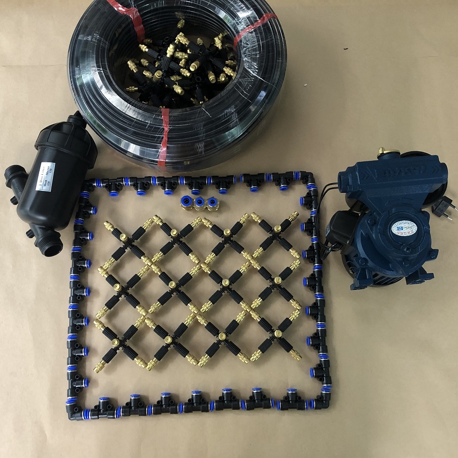 Hệ thống phun sương tưới lan phun rau làm mát 15 béc bằng đồng cao cấp