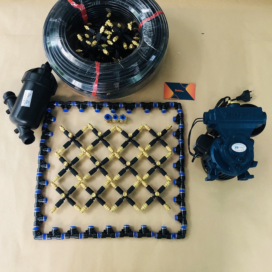 Hệ thống phun sương tưới lan phun rau làm mát 15 béc bằng đồng cao cấp