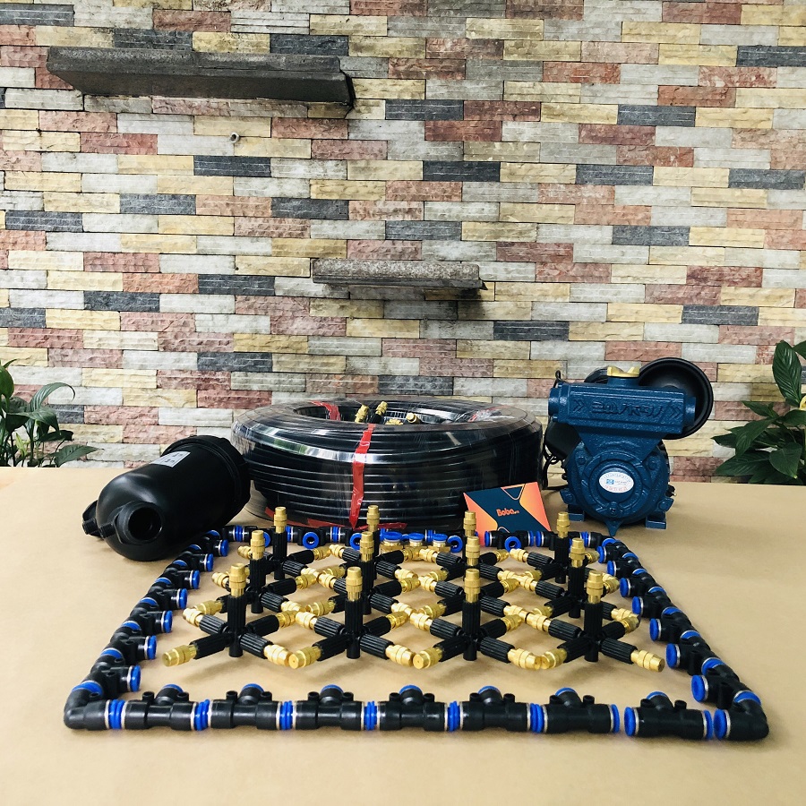 Hệ thống phun sương tưới lan phun rau làm mát 15 béc bằng đồng cao cấp