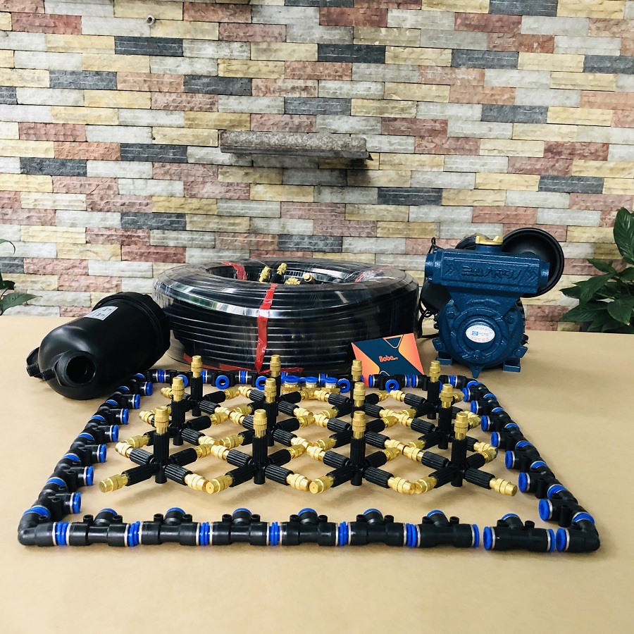 Hệ thống phun sương tưới lan phun rau làm mát 15 béc bằng đồng cao cấp