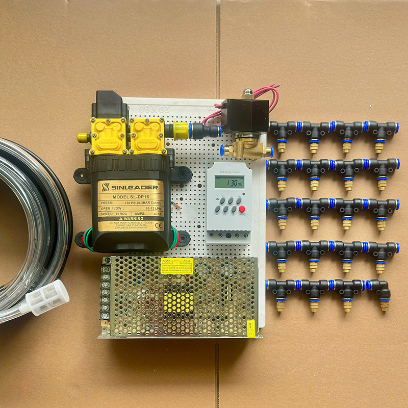 Hệ thống phun sương tưới  cây 20 béc 1 hướng đầu đồng tự động - có timer hẹn giờ tưới