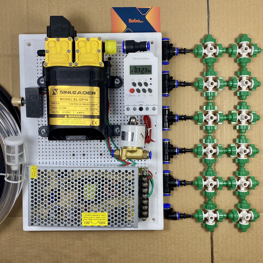 Hê thống phun sương tưới lan tự động 15 béc phun 4 hướng