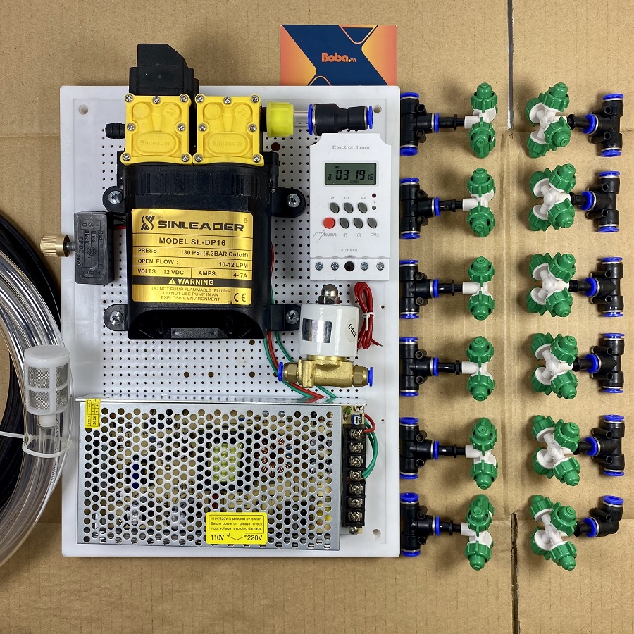 Hê thống phun sương tưới lan tự động 15 béc phun 4 hướng