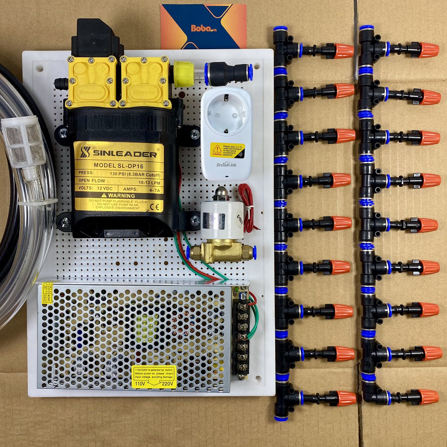 Hệ thống phun tưới cây cảnh 25 béc nhựa tự động - Có ổ cắm wifi