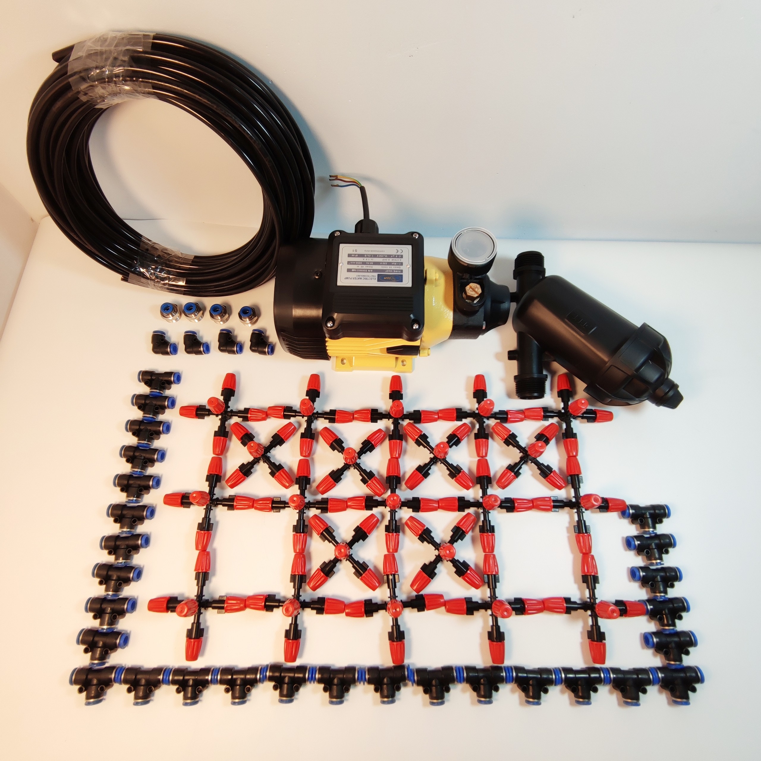 Hệ thống phun sương tưới vườn lan công suất lớn 28 béc 5 hướng nhựa