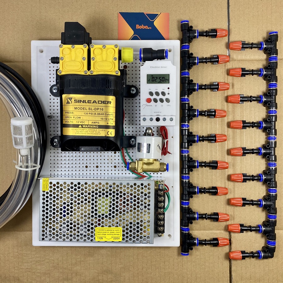 Hệ thống phun tưới Lan 25 béc 1 hướng nhựa hẹn giờ tự động tưới